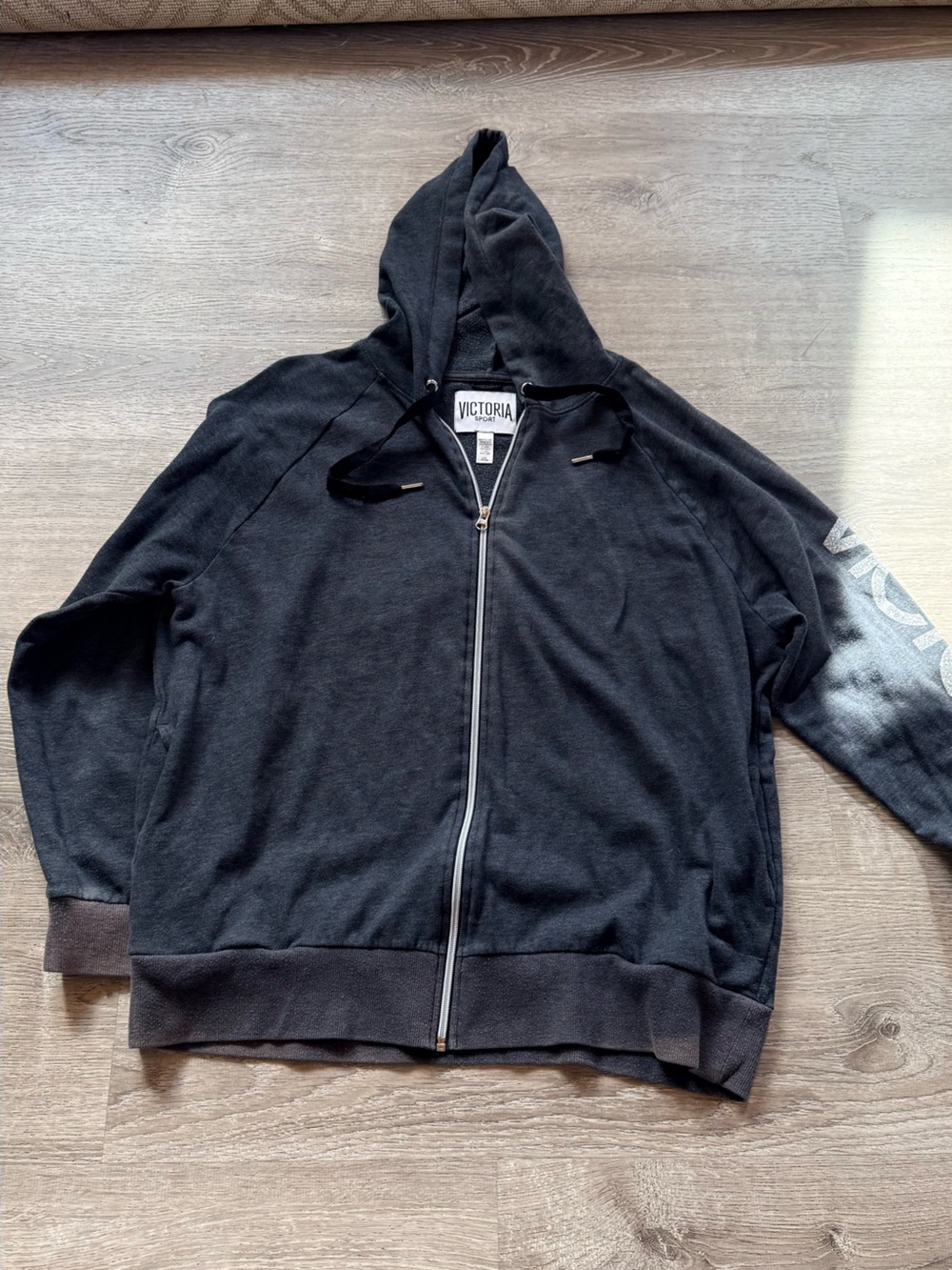 Victoria's Secret Black Zip-Up Woman Sweater Hoodie